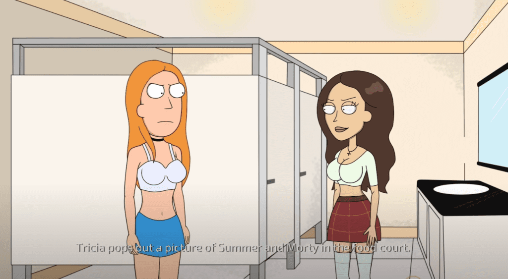 rick and morty way back home tricia scene bathroom